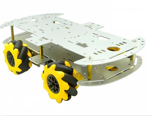 شاسی اتومبیل ربات آلیاژ آلومینیوم RC با چرخ Mecanum