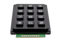 4 X 3 صفحه کلید ماتریس 12 کلید رنگ سیاه رنگ 7 x 5.2 x 0.9cm با مواد پلاستیکی